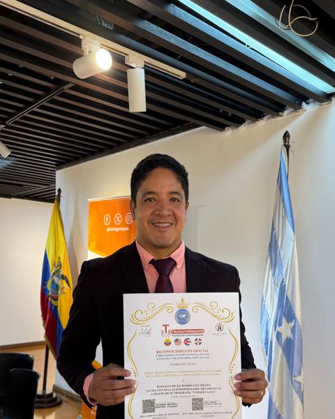 Reconocimiento Embajador Internacional de la Paz al Dr. Rodolfo Rodríguez